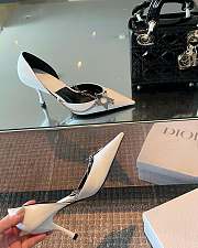Dior Star Silver Chain High Heels in White - 2