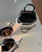 Dior Star Silver Chain High Heels in White - 4