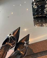 Dior Star Silver Chain High Heels in Black - 3
