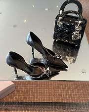 Dior Star Silver Chain High Heels in Black - 4
