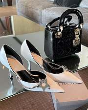 Dior Star Silver Chain High Heels in White - 1