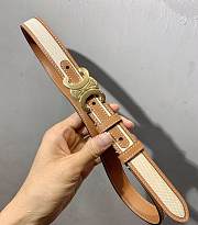 Celine Belt In Smooth Calfskin White Brown - 1