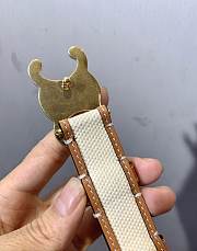 Celine Belt In Smooth Calfskin White Brown - 6