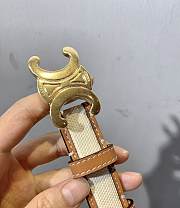 Celine Belt In Smooth Calfskin White Brown - 5