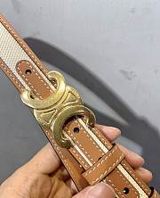Celine Belt In Smooth Calfskin White Brown - 3