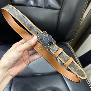 Celine Triomphe Belt In Smooth Calfskin Tan