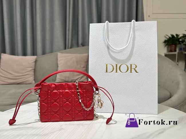 Dior Lady Mini Bag in Red 19x13x5cm - 1