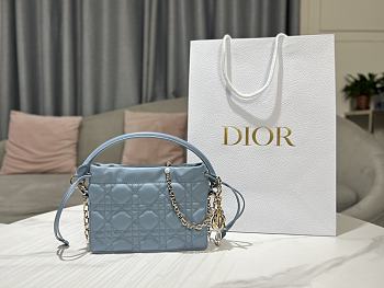 Dior Lady Mini Bag in Blue 19x13x5cm