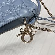Dior Lady Mini Bag in Blue 19x13x5cm - 3
