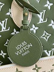 Louis Vuitton Neverfull MM Monogram embossed Leather Kaki Green/Pink/White M46102 31x28x14cm - 5