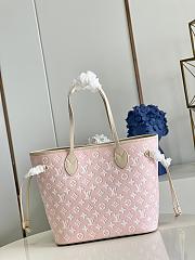 Louis Vuitton Neverfull MM Monogram embossed Leather Kaki Green/Pink/White M46102 31x28x14cm - 6