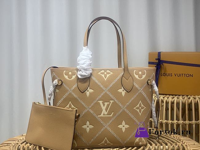 Louis Vuitton Neverfull Monogram Empreinte Leather Bag Brown M46039 31x28x14cm - 1