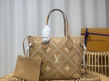 Louis Vuitton Neverfull Monogram Empreinte Leather Bag Brown M46039 31x28x14cm