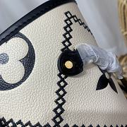 Louis Vuitton Neverfull Monogram Empreinte Leather Bag White/Black M46039 31x28x14cm - 3