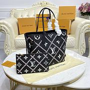 Louis Vuitton Neverfull Monogram Empreinte Leather Bag Black M46040 31x28x14cm - 4