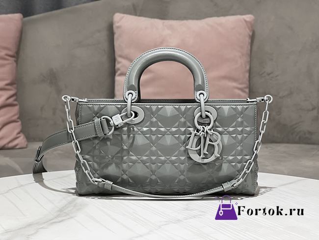 Dior Lady D-Joy Bag in Grey 26x13.5x5cm - 1