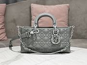 Dior Lady D-Joy Bag in Grey 26x13.5x5cm - 1