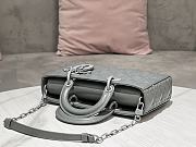 Dior Lady D-Joy Bag in Grey 26x13.5x5cm - 3