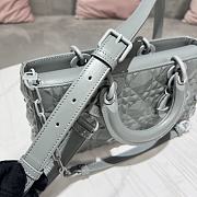 Dior Lady D-Joy Bag in Grey 26x13.5x5cm - 4