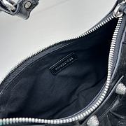 Balenciaga Le Cagole XS Fringe Leather Shoulder Bag in Black 26x16x9.9cm - 5