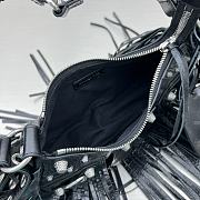 Balenciaga Le Cagole XS Fringe Leather Shoulder Bag in Black 26x16x9.9cm - 3