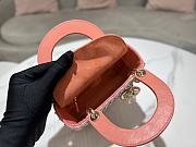 Dior Lady Crystal Bead Embroidery Bag in Pink 17x15x7cm - 5