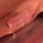 Dior Lady Crystal Bead Embroidery Bag in Pink 17x15x7cm - 4