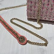 Dior Lady Crystal Bead Embroidery Bag in Pink 17x15x7cm - 3