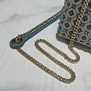 Dior Lady Crystal Bead Embroidery Bag in Blue 17x15x7cm - 6