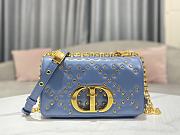 Dior Caro Blue Lambskin Lucky Star Cannage Bag 20x12x7cm - 1