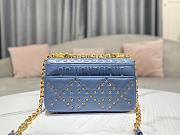 Dior Caro Blue Lambskin Lucky Star Cannage Bag 20x12x7cm - 5