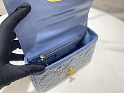 Dior Caro Blue Lambskin Lucky Star Cannage Bag 20x12x7cm - 4