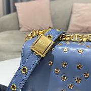 Dior Caro Blue Lambskin Lucky Star Cannage Bag 20x12x7cm - 3