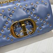 Dior Caro Blue Lambskin Lucky Star Cannage Bag 20x12x7cm - 2