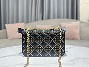 Dior Addict Black Lamb Lucky Star Cannage Pattern Bag 21x8x13cm - 3