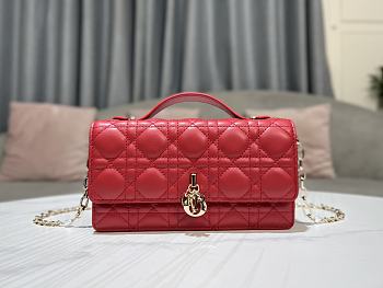 Dior Scarlet Red Cannage Lambskin Bag 21x11.5x4.5cm