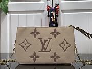  Louis Vuitton Empreinte Monogram Giant Double Zip Pochette Cream Bois De Rose - 1