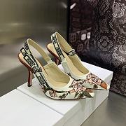 Dior Slingpack Pump White Multicolor Embroidered Cotton  - 1