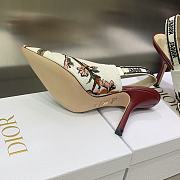 Dior Slingpack Pump White Multicolor Embroidered Cotton  - 6