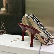 Dior Slingpack Pump White Multicolor Embroidered Cotton  - 2