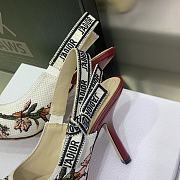 Dior Slingpack Pump White Multicolor Embroidered Cotton  - 3