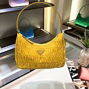 Prada Ruched Hobo Bag in Yellow 22x17x6cm - 1