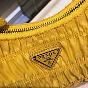 Prada Ruched Hobo Bag in Yellow 22x17x6cm - 3