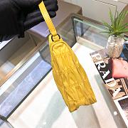 Prada Ruched Hobo Bag in Yellow 22x17x6cm - 4