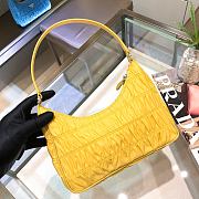 Prada Ruched Hobo Bag in Yellow 22x17x6cm - 6