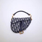 Dior Saddle Oblique Jacquard Bag Blue 25.5x20x6.5cm - 6
