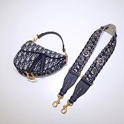 Dior Saddle Oblique Jacquard Bag Blue 25.5x20x6.5cm - 5