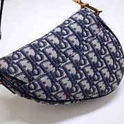 Dior Saddle Oblique Jacquard Bag Blue 25.5x20x6.5cm - 2