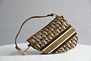 Dior Saddle Oblique Embroidery Bag Brown 25.5x20x6.5cm - 3