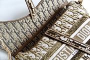 Dior Saddle Oblique Embroidery Bag Brown 25.5x20x6.5cm - 4